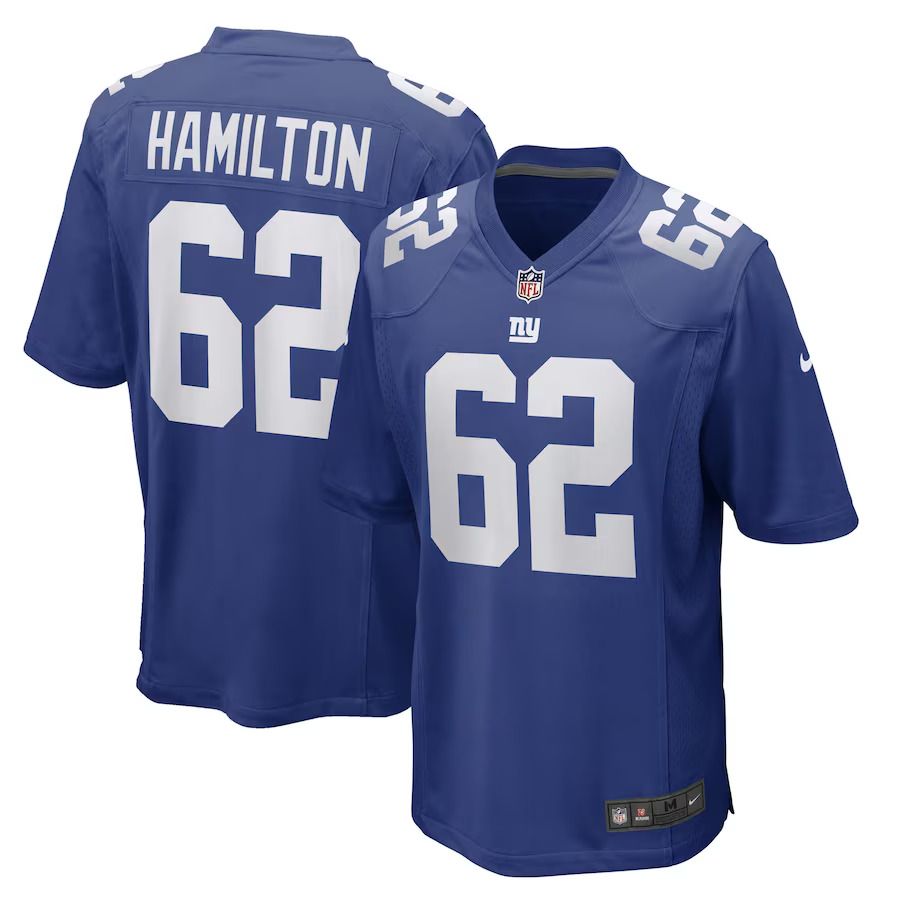 Men New York Giants #62 Devery Hamilton Nike Royal Game Player NFL Jersey